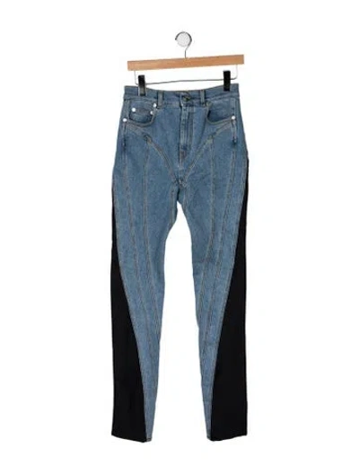 Pre-owned Mugler High-rise Skinny Leg Jeans In Blue