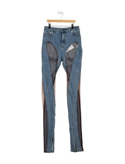 Pre-owned Mugler High-rise Skinny Leg Jeans In Blue