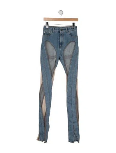 Pre-owned Mugler High-rise Skinny Leg Jeans In Blue