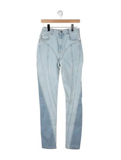 Pre-owned Mugler High-rise Skinny Leg Jeans In Blue