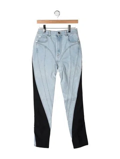 Pre-owned Mugler High-rise Skinny Leg Jeans In Blue