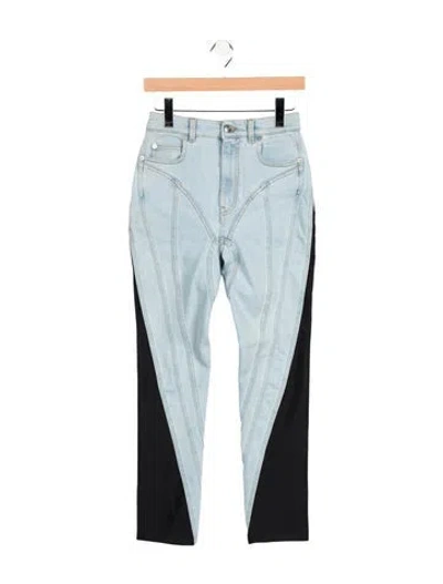 Pre-owned Mugler High-rise Skinny Leg Jeans In Blue