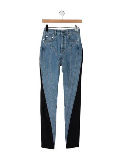 Pre-owned Mugler High-rise Skinny Leg Jeans In Blue