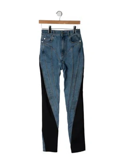 Pre-owned Mugler High-rise Skinny Leg Jeans In Blue