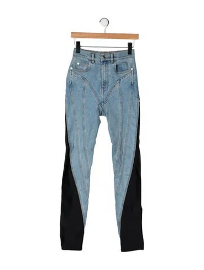 Pre-owned Mugler High-rise Skinny Leg Jeans In Blue