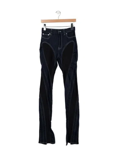 Pre-owned Mugler High-rise Skinny Leg Jeans In Blue