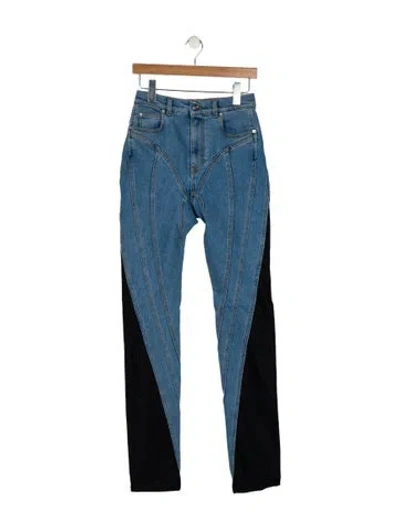 Pre-owned Mugler High-rise Skinny Leg Jeans In Multi