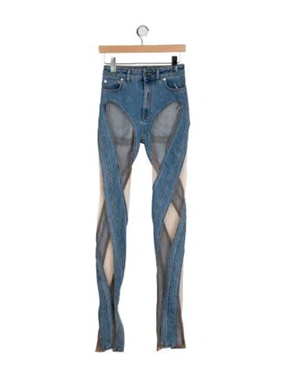 Pre-owned Mugler High-rise Skinny Leg Jeans W/ Tags In Blue