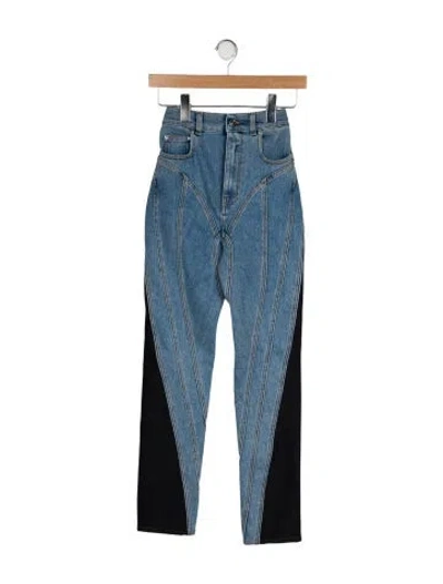 Pre-owned Mugler High-rise Skinny Leg Jeans W/ Tags In Blue