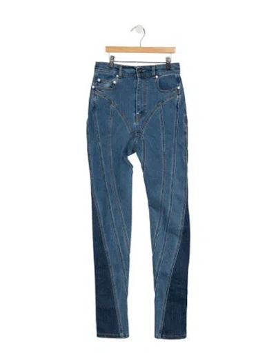 Pre-owned Mugler High-rise Skinny Leg Jeans W/ Tags In Blue