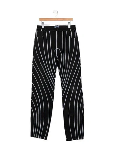 Pre-owned Mugler High-rise Straight Leg Jeans In Black