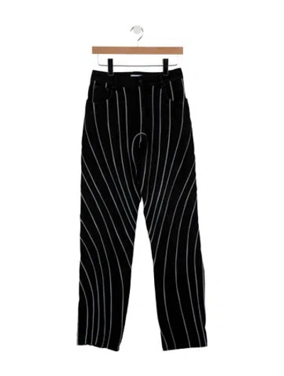 Pre-owned Mugler High-rise Straight Leg Jeans In Black