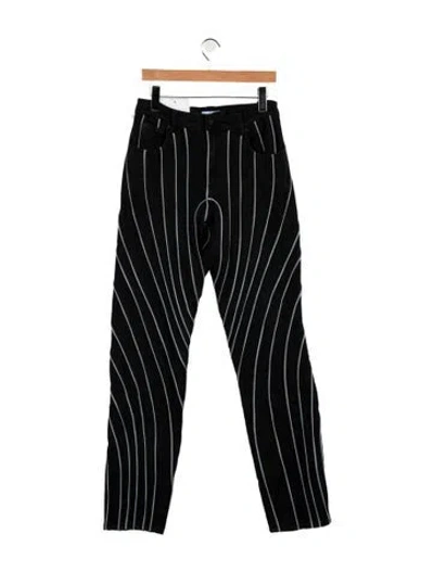Pre-owned Mugler High-rise Straight Leg Jeans In Black