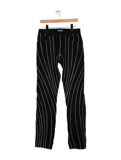 Pre-owned Mugler High-rise Straight Leg Jeans In Black