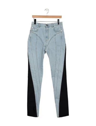 Pre-owned Mugler High-rise Straight Leg Jeans In Black/blue