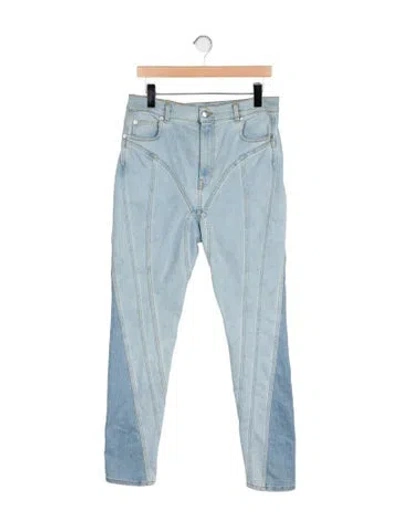 Pre-owned Mugler High-rise Straight Leg Jeans In Blue