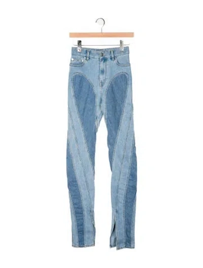 Pre-owned Mugler High-rise Straight Leg Jeans In Blue