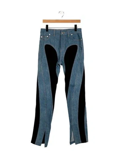 Pre-owned Mugler High-rise Straight Leg Jeans In Blue