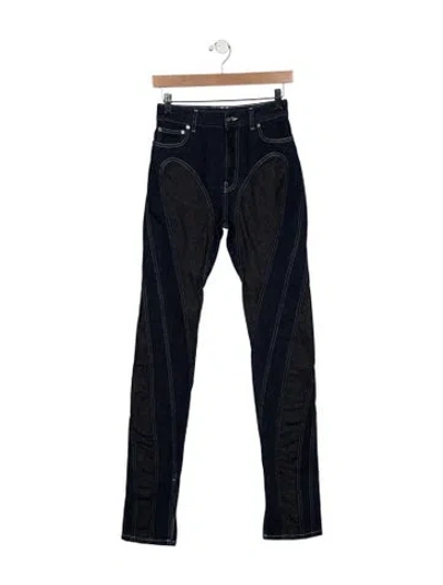 Pre-owned Mugler High-rise Straight Leg Jeans In Blue