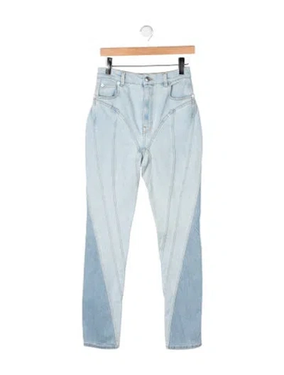 Pre-owned Mugler High-rise Straight Leg Jeans In Blue