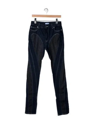 Pre-owned Mugler High-rise Straight Leg Jeans In Blue
