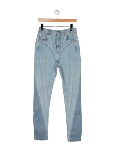 Pre-owned Mugler High-rise Straight Leg Jeans In Blue