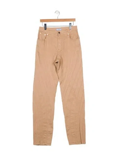 Pre-owned Mugler High-rise Straight Leg Jeans In Neutral