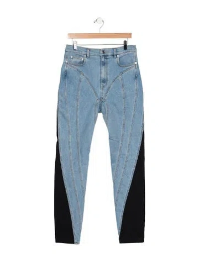 Pre-owned Mugler High-rise Straight Leg Jeans W/ Tags In Black/blue