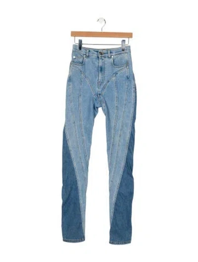 Pre-owned Mugler High-rise Straight Leg Jeans W/ Tags In Blue