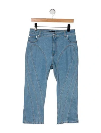 Pre-owned Mugler High-rise Straight Leg Jeans W/ Tags In Blue