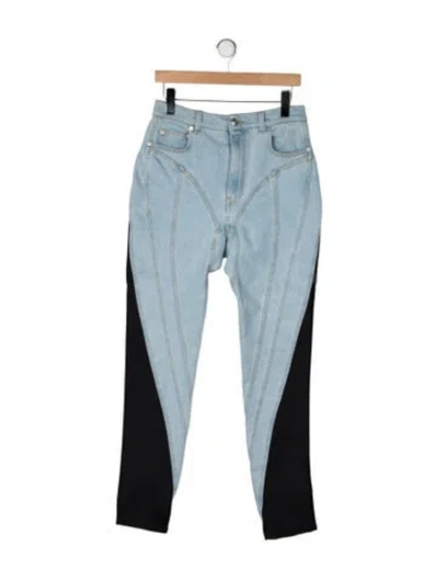 Pre-owned Mugler High-rise Straight Leg Jeans W/ Tags In Blue