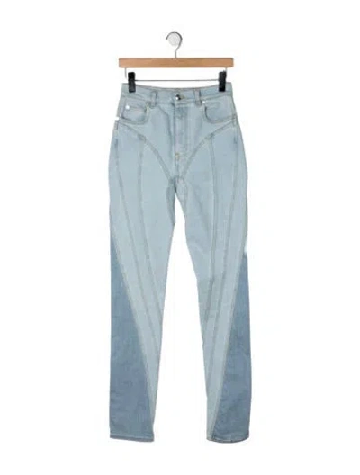 Pre-owned Mugler High-rise Straight Leg Jeans W/ Tags In Blue
