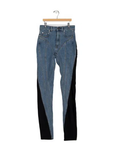 Pre-owned Mugler High-rise Straight Leg Jeans W/ Tags In Blue