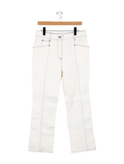 Pre-owned Mugler High-rise Straight Leg Jeans In White