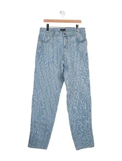 Pre-owned Mugler High-rise Wide Leg Jeans In Blue
