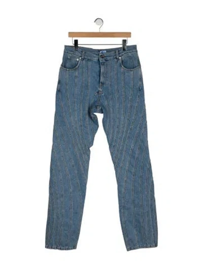 Pre-owned Mugler High-rise Wide Leg Jeans W/ Tags In Blue