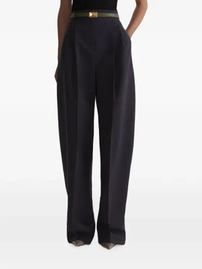 Mugler High-waist Straight Pants In Gray