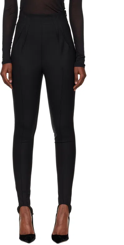 Mugler High-waisted Stirrup Pants In Black