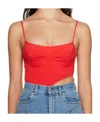 Mugler Red Cutout Bodysuit In Nude
