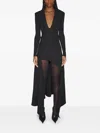 Mugler Hooded Asymmetric Bodysuit In Black