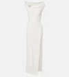 Mugler Hooded Asymmetric Jersey Gown In White