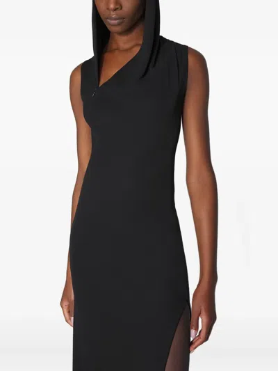 Mugler Hooded Maxi Dress In Black