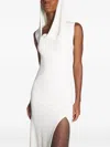 Mugler Hooded Maxi Dress In White