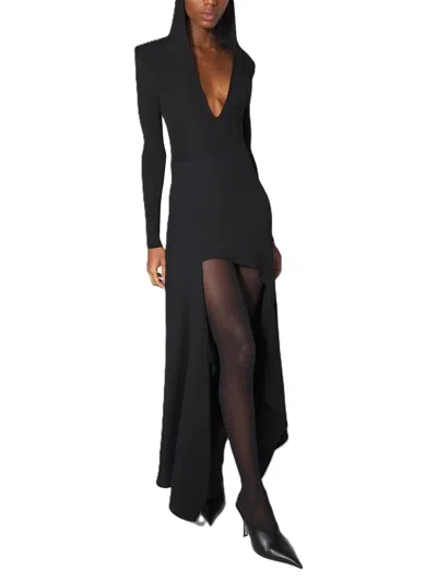 MUGLER HOODED V-NECK BODYSUIT