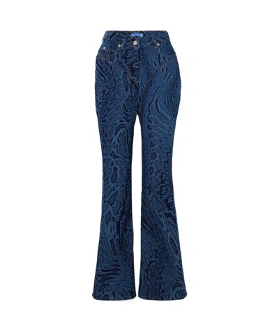 Mugler Horn Jeans Pants In Blue