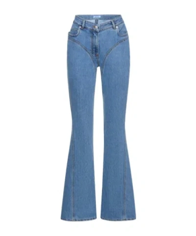 Mugler Horn Jeans Pants In Blue