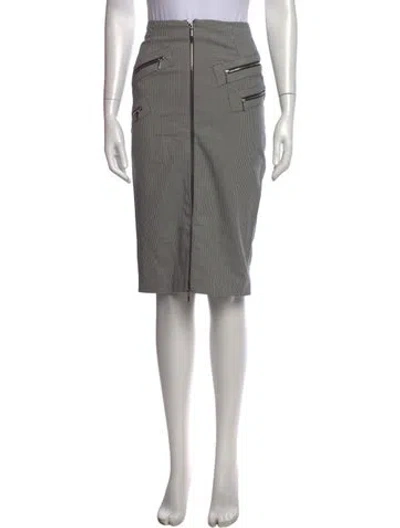 Pre-owned Mugler Houndstooth Print Midi Length Skirt W/ Tags In Black/white