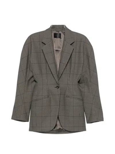 Mugler Houndstooth-pattern Blazer In Multi