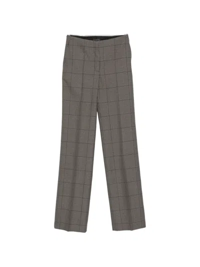 Mugler Houndstooth-pattern Tailored Trousers In Gray
