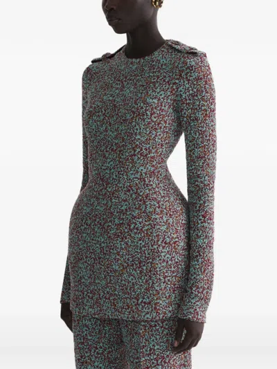Mugler Hourglass Mini Dress In Blue